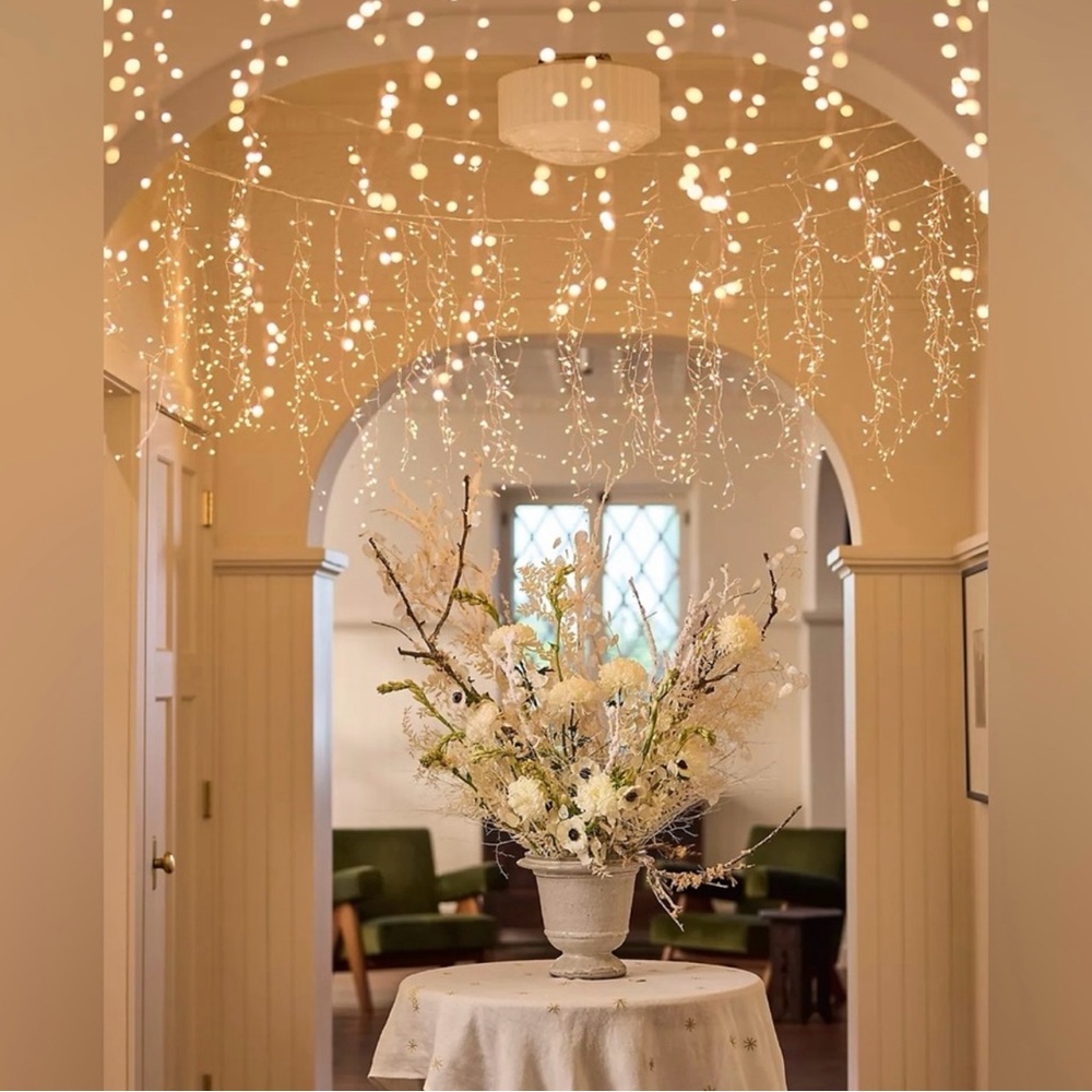 Anthropologie Terrain NEW Stargazer Twinkling Fairy Icicle Light Rose Gold